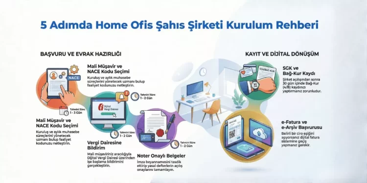 home ofis şahıs şirketi kurma adımları infografik görseli