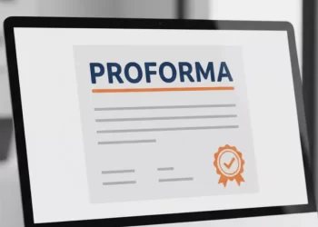 Proforma fatura şablonu ve resmi faturadan farkını gösteren illüstrasyon