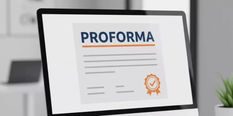 Proforma fatura şablonu ve resmi faturadan farkını gösteren illüstrasyon