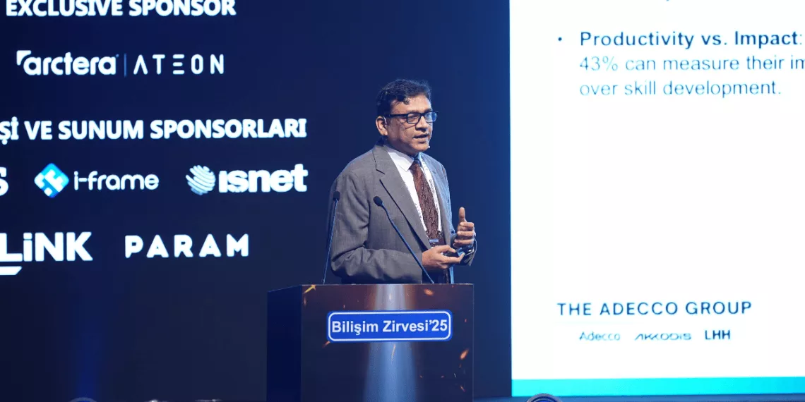 Bilişim Zirvesi 2025’te yapay zeka ve bulut teknolojileri konuşuldu. Adecco’ya göre yapay zeka günlük ortalama 110 dakika tasarruf sağlıyor.