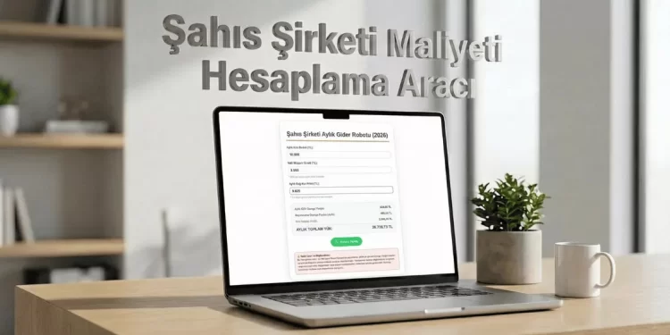 2026 yılı güncel Bağ-Kur, damga vergisi ve muhasebe ücretleri dahil şahıs şirketi aylık gider hesaplama robotu.