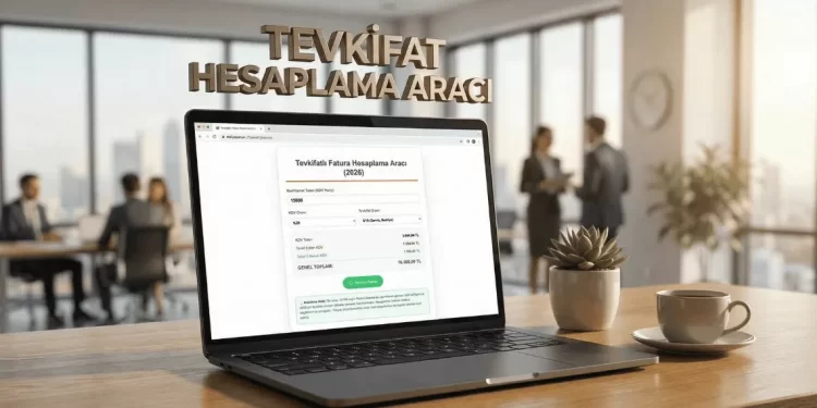 Kobitime 2026 Tevkifat Hesaplama Robotu arayüzü ve 12.423 TL sınır uyarısı mockup görüntüsü.