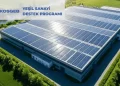KOSGEB yeşil sanayi destek programı kapsamında fabrika çatısına kurulan güneş enerjisi (GES) panelleri.