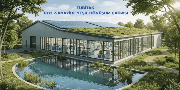 TÜBİTAK 1832 Sanayide Yeşil Dönüşüm Çağrısı kapsamında doğa dostu teknoloji kullanan modern fabrika tesisi.