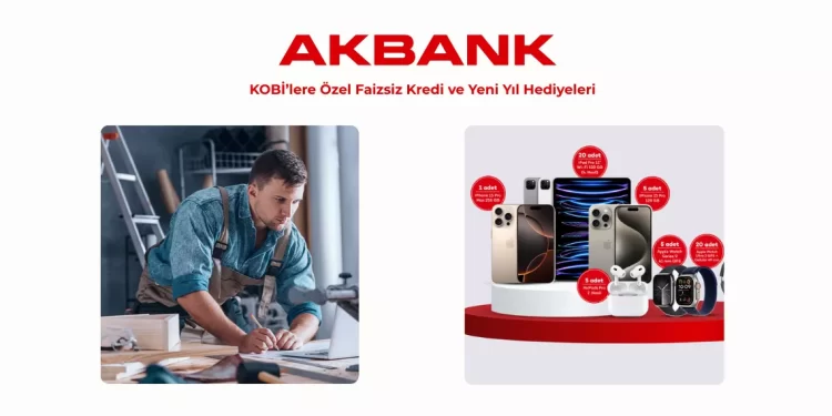 Akbank Mobil KOBİ uygulaması üzerinden faizsiz kredi ve esnek geri ödemeli ticari kredi başvurusu yapan bir esnaf.