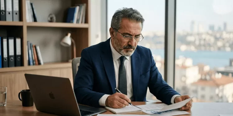 Şirket yöneticisi finansal belgeleri incelerken — 2026 huzur hakkı vergi dilimleri, istisna limiti ve optimum tutar rehberi