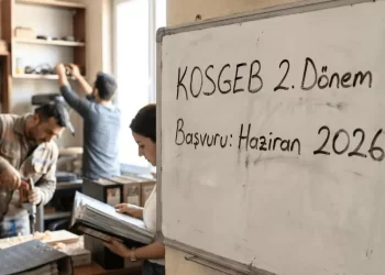 KOSGEB 2. dönem başvuru tarihi Haziran 2026 tahtaya yazılmış atölye ortamı