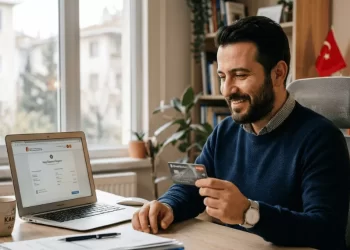 Girişimci kredi kartıyla online vergi ödemesi yaparken — 2026 GİB kredi kartı vergi ödeme limiti 5 milyon TL ve banka rehberi
