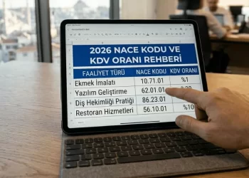 2026 yılı güncel NACE kodu KDV oranları sorgulama rehberini inceleyen bir kişiv e tableti