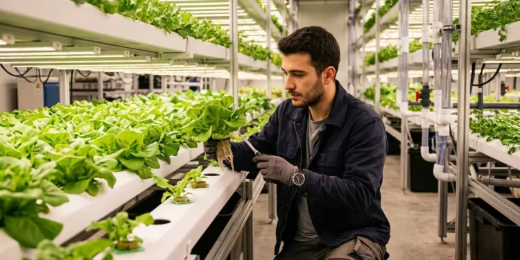 Topraksız tarım devlet desteği 2026 — genç çiftçi kapalı alan hidroponik sistemde marul ve bitki yetiştiriciliği TKDK IPARD III hibe rehberi