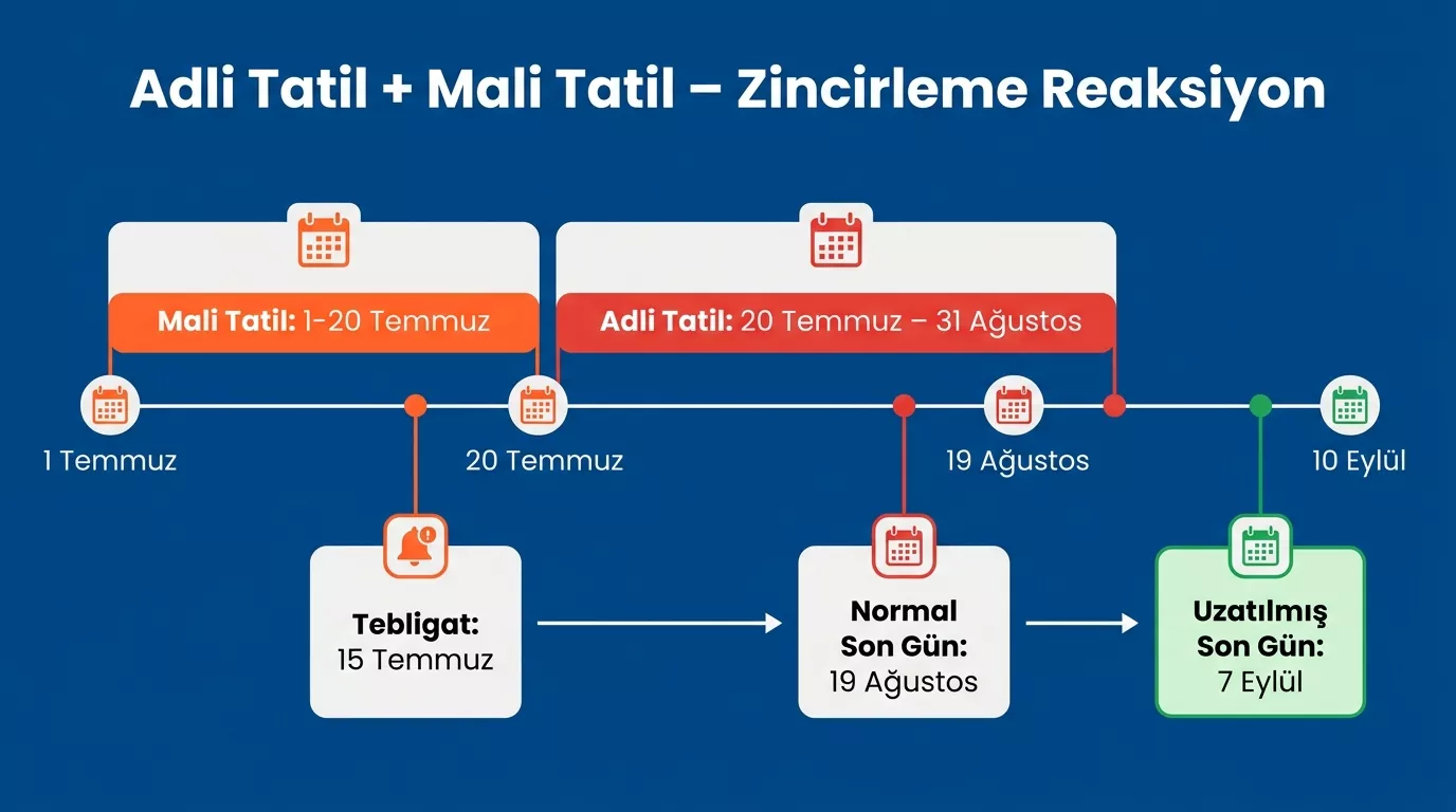 Adli tatil mali tatil vergi mahkemesi dava açma süresi zincirleme hesap – Temmuz Eylül takvimi