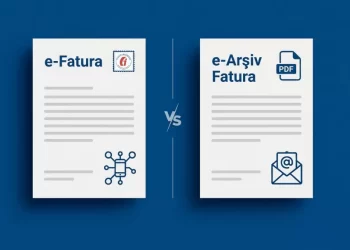 e-Fatura ve e-arşiv fatura belgelerinin yan yana karşılaştırmalı gösterimi