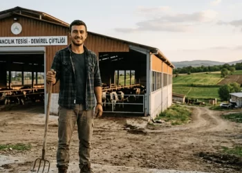 KKYDP 2026 kırsal kalkinma destekleri – kırsal alanda genç çiftçi modern ahır önünde