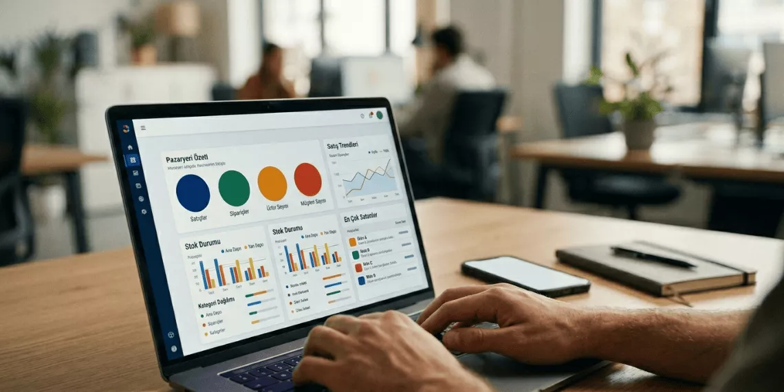 Çok kanallı pazaryeri entegrasyon panelinde sipariş ve stok yöneten kullanıcı — 2026 entegrasyon yazılımı karşılaştırması